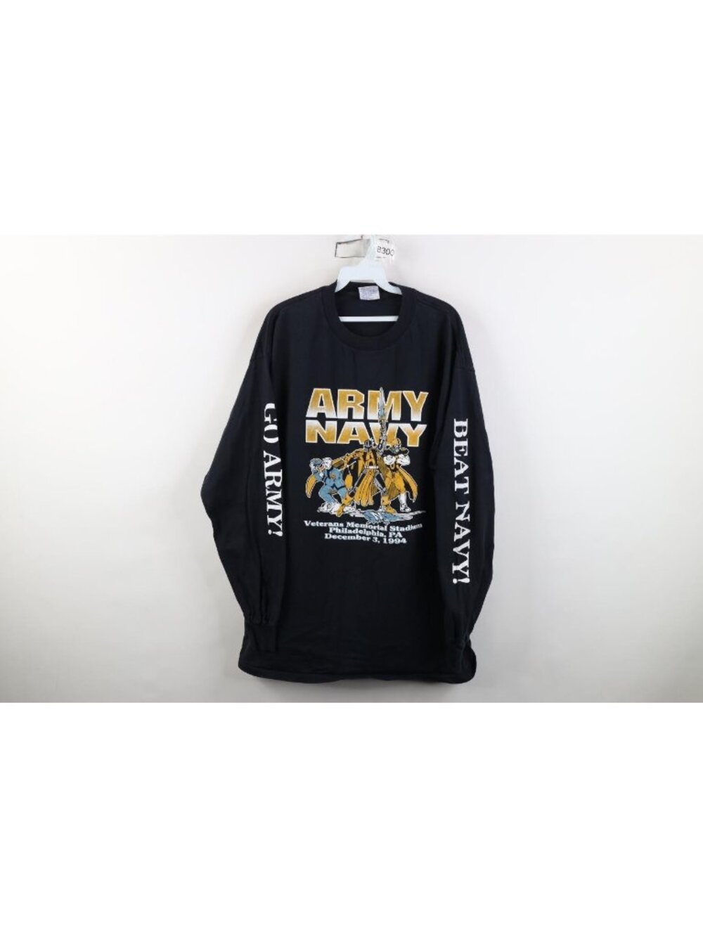 Vtg 90s Army vs Navy Football T-Shirt 1994 Mens Size 2XL Black Long Sleeve USA